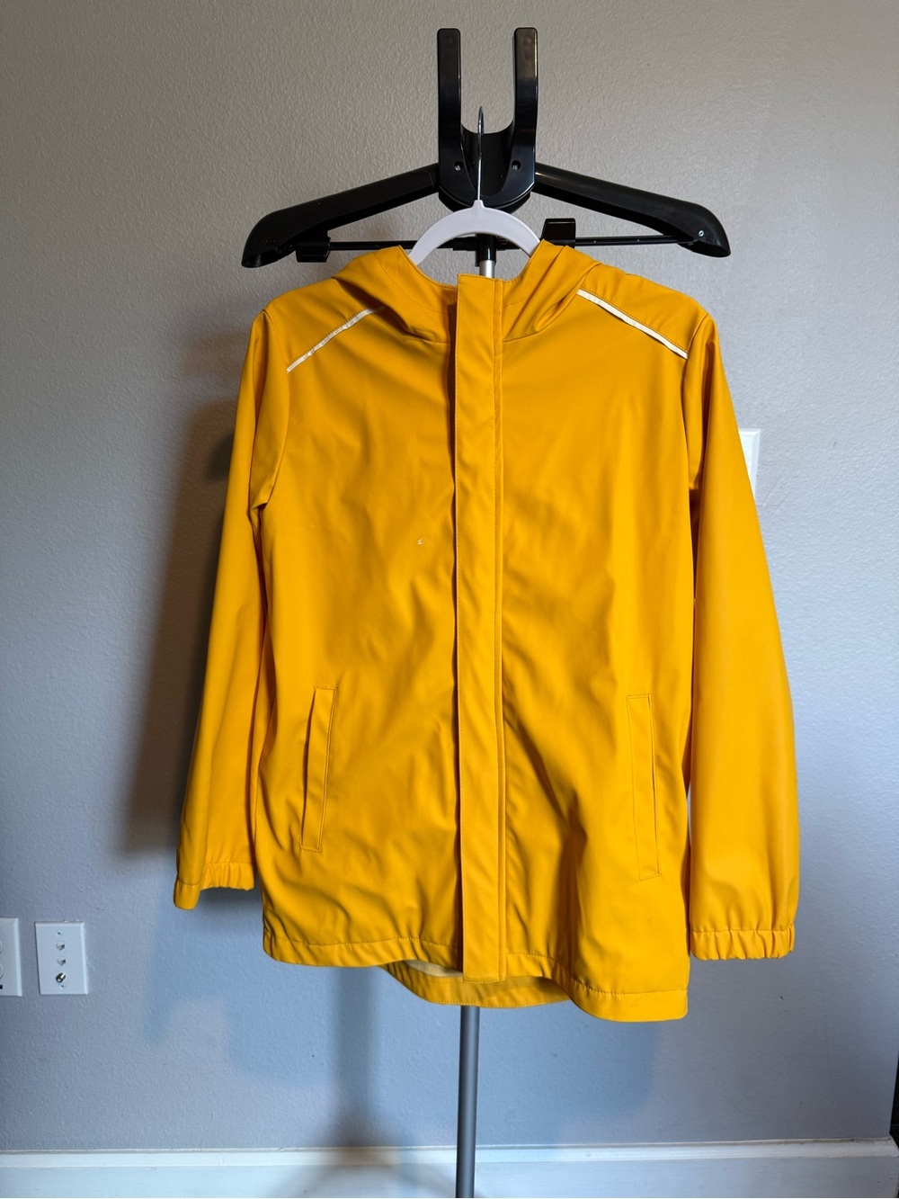 Boy’s Yellow Hooded Rain Jacket